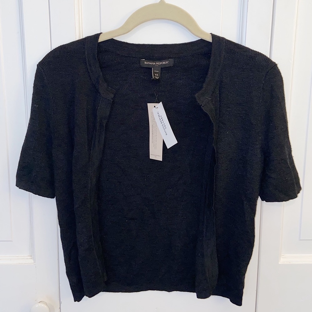 Banana Republic Black Short-Sleeve Shrug W/ TAGS